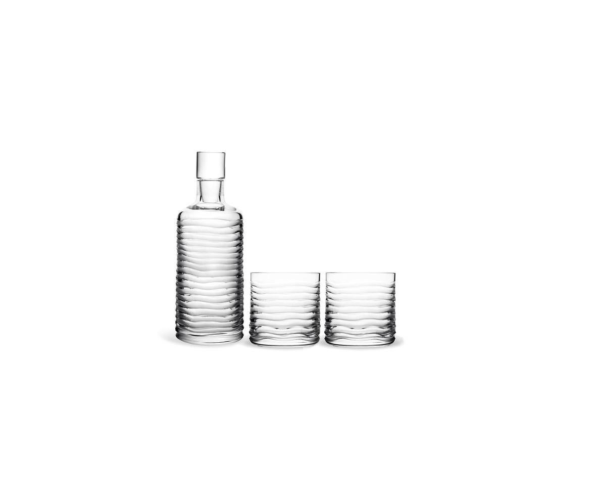 Cut Crystal Glass Set of Tumblers Barware Handcrafted in Italy For Sale