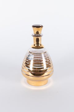 Mouth-blown liquor set (carafe and glasses) by Verreries de Laeken