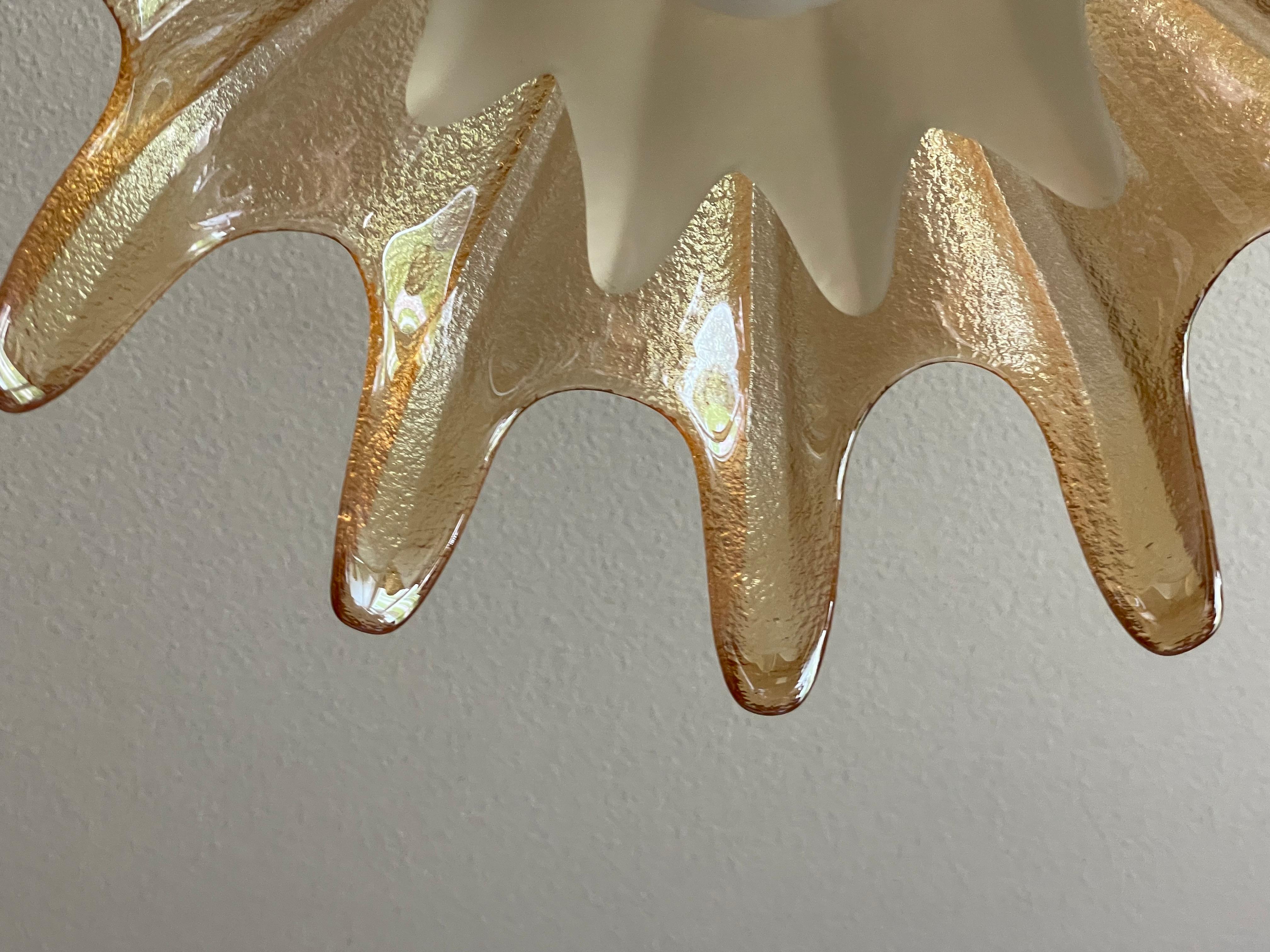 Mouth Blown Midcentury Murano Glass Pendant Attributed to Seguso Vetri d'Arte For Sale 2