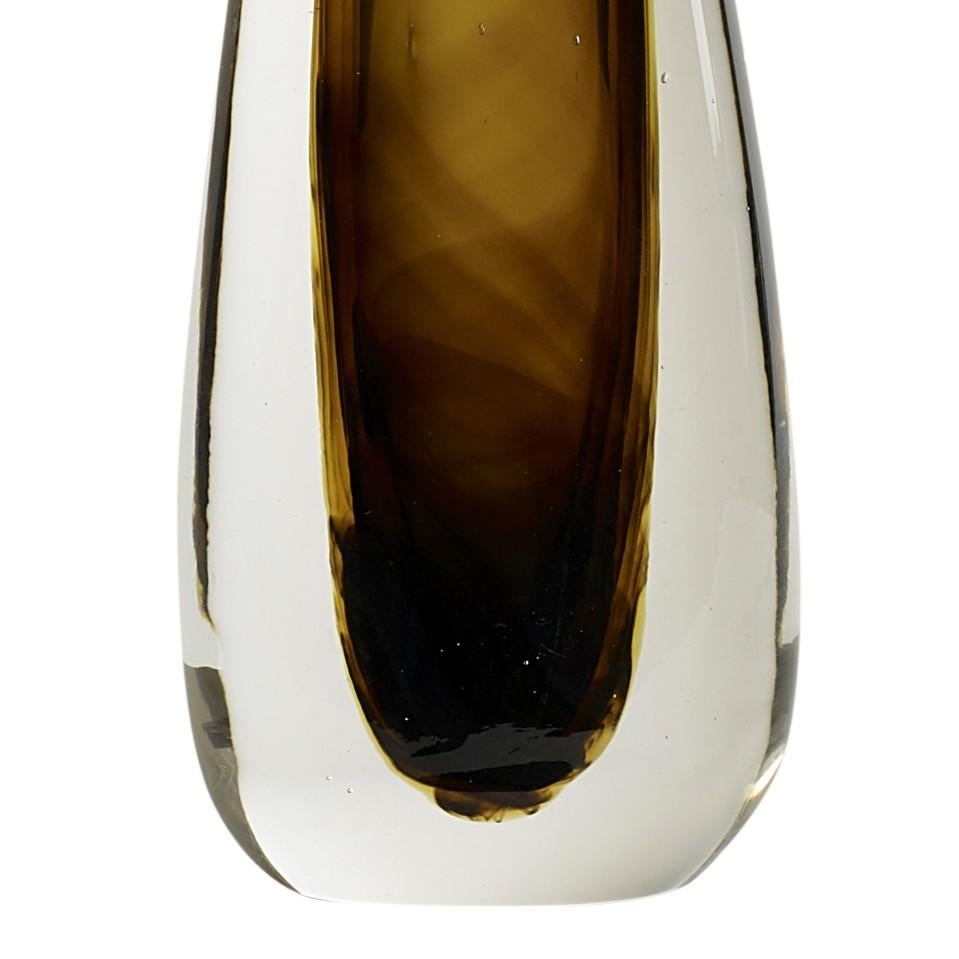 Lampes de bureau Sommerso en verre de Murano soufflé à la bouche, Cristallo et verre fumé en vente 2