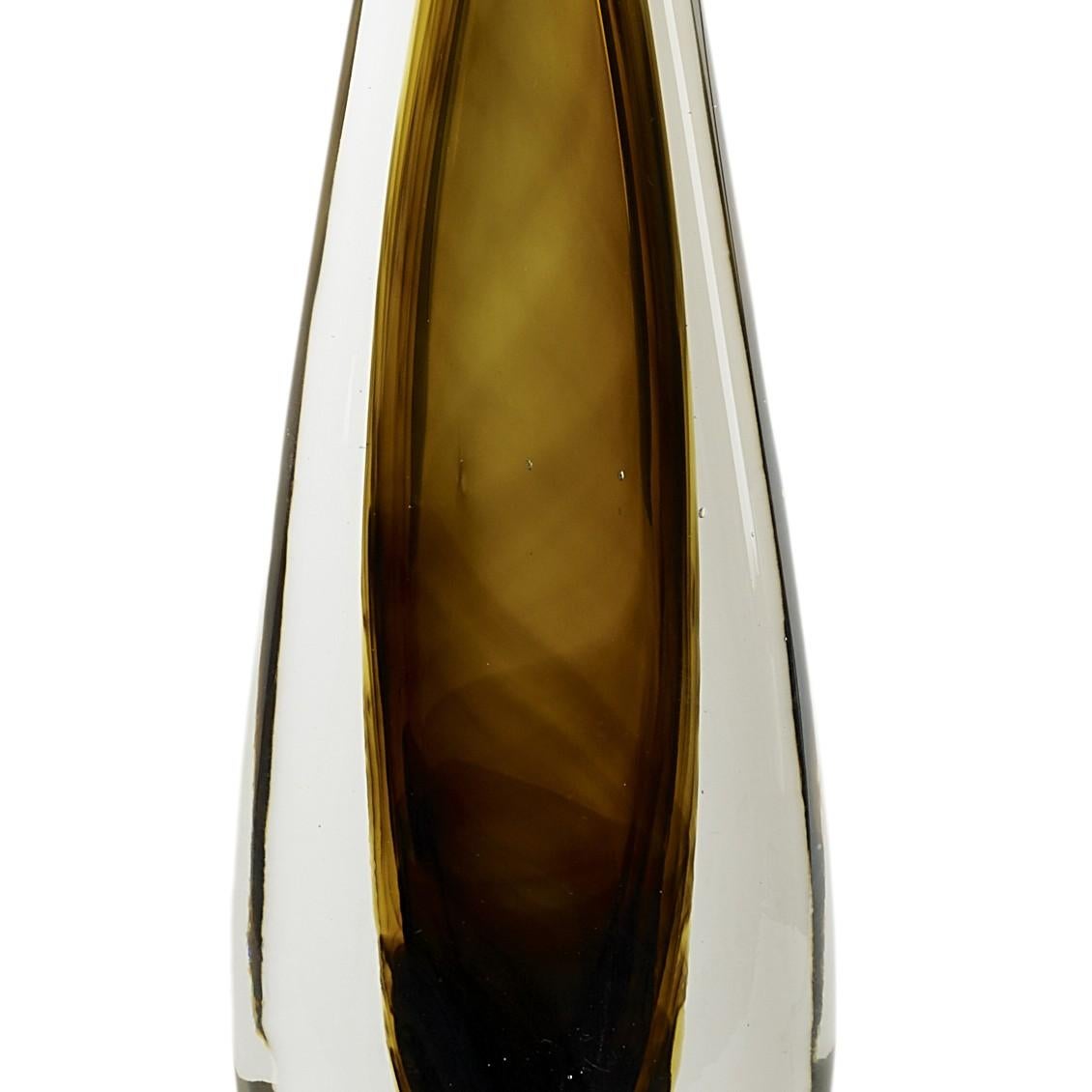 Verre brun Lampes de bureau Sommerso en verre de Murano soufflé à la bouche, Cristallo et verre fumé en vente