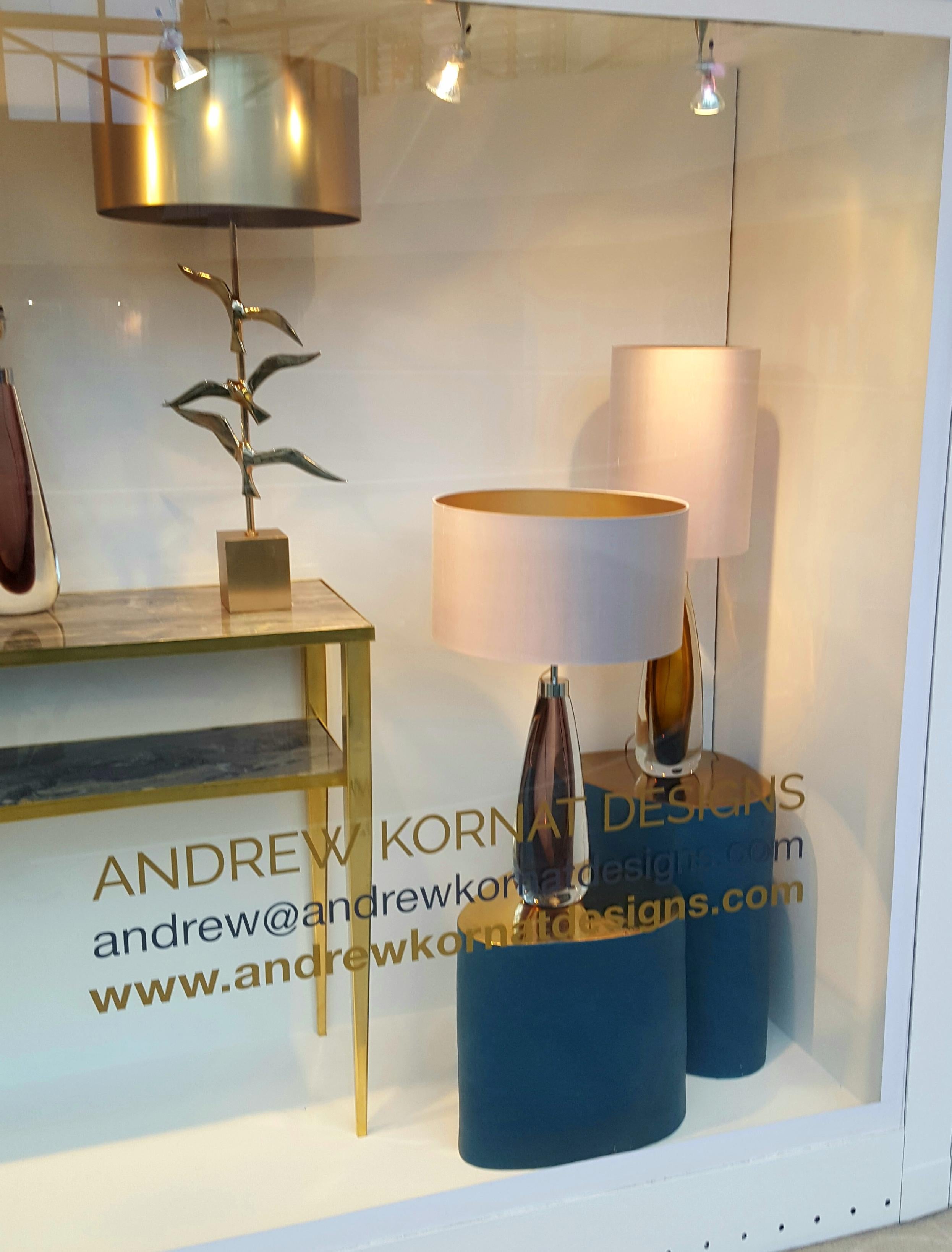 Lampade da tavolo in vetro di Murano Glass Sommerso soffiato a bocca in cristallo e ametista 1