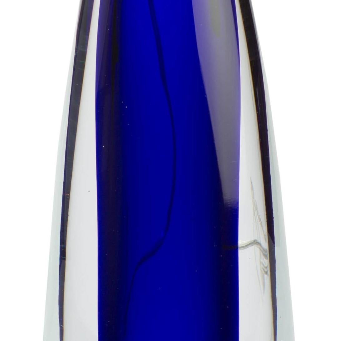 Lampade da tavolo in vetro di Murano Glass Sommerso soffiato a bocca in Cristallo, Blu e Nichel In condizioni Nuovo in vendita a London, GB