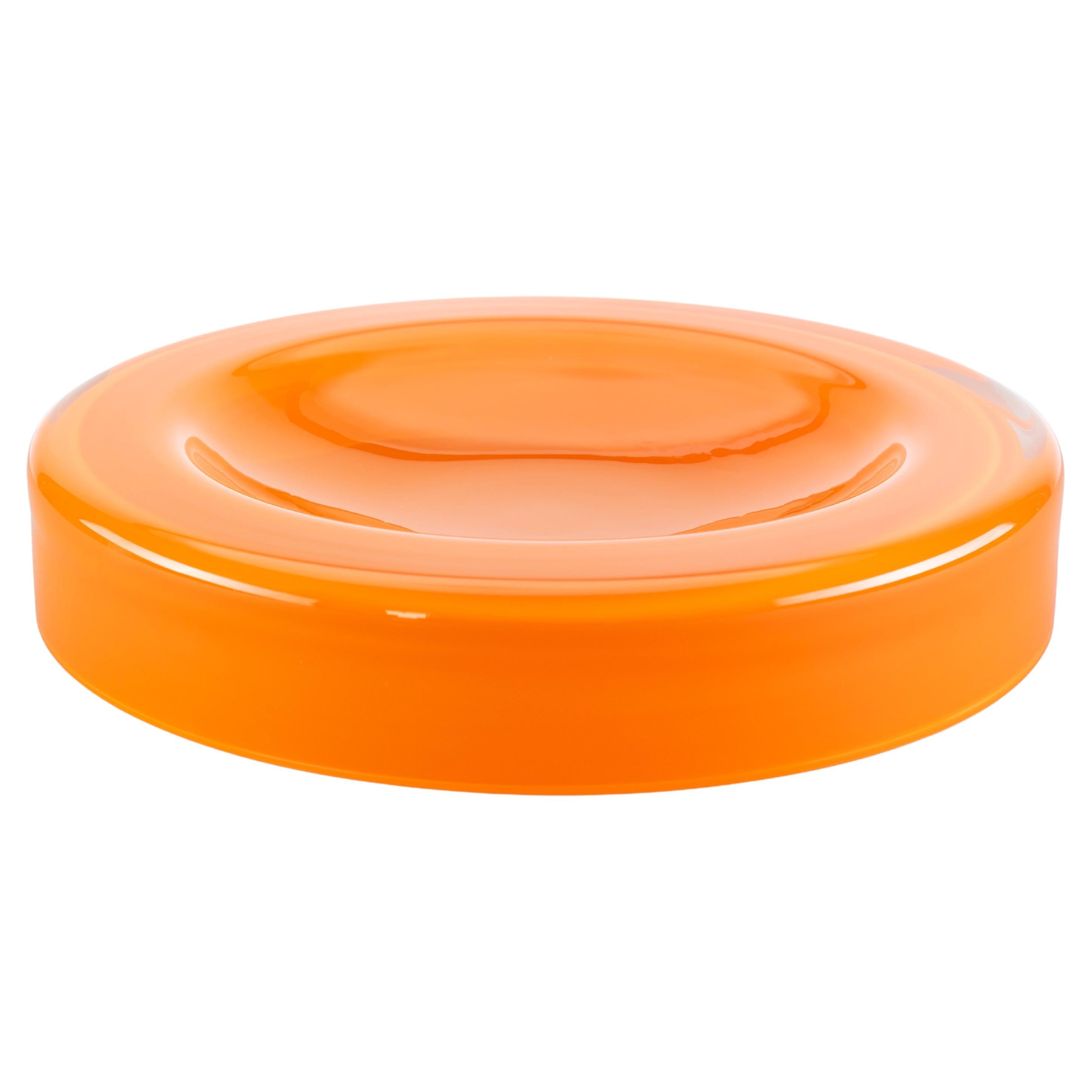 Mouthblown Glass Bowl from Bohemian Crystal, Fiery Orange by Ursula Futura