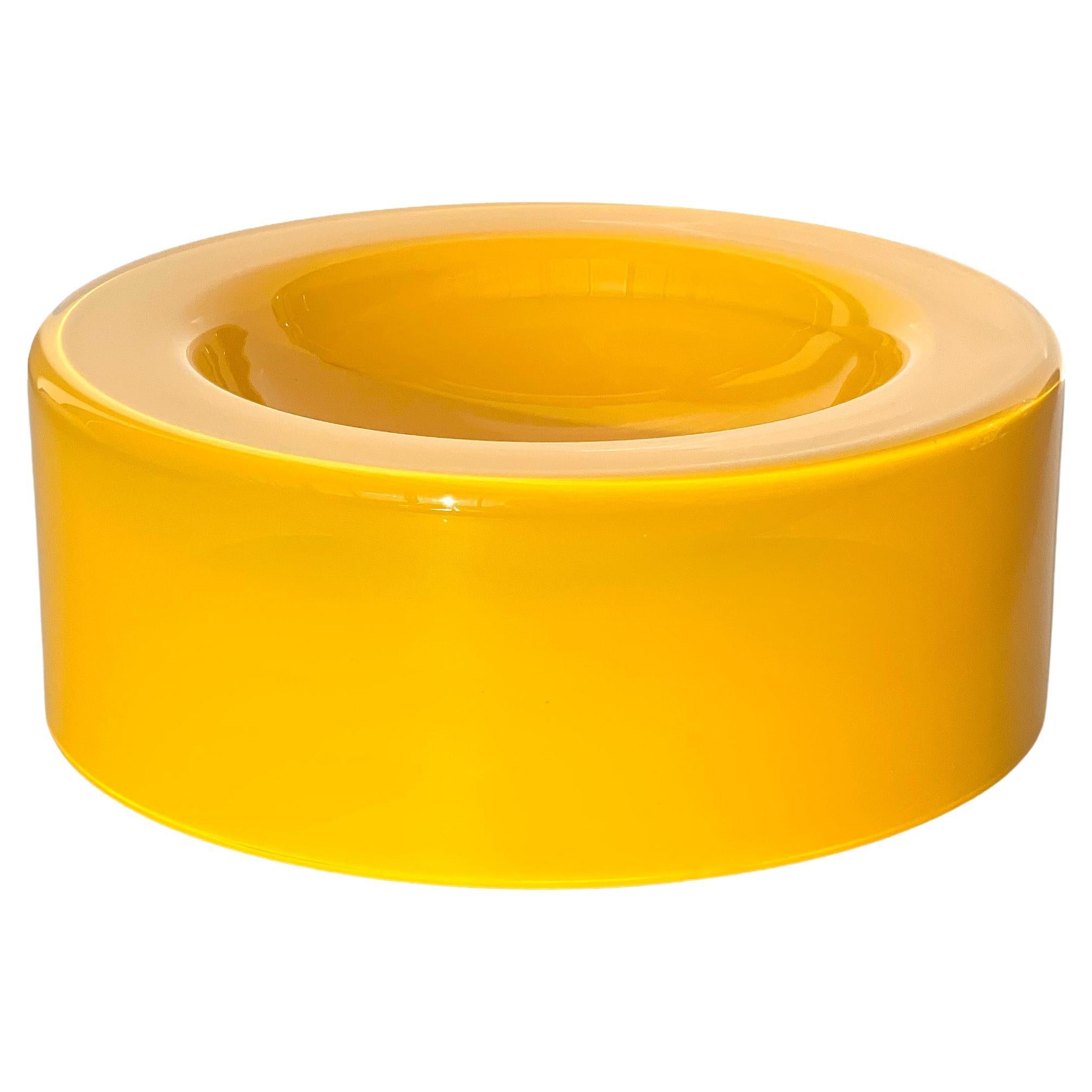 Ciotola in vetro soffiato a bocca di Bohemian Crystal, Sunny Yellow di Ursula Futura