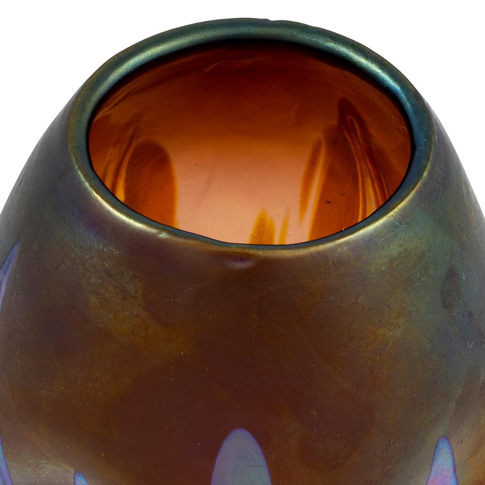 Art Glass Mouthblown Glass Vase Austrian Jugendstil Brown circa 1901 Johann Loetz-Witwe For Sale