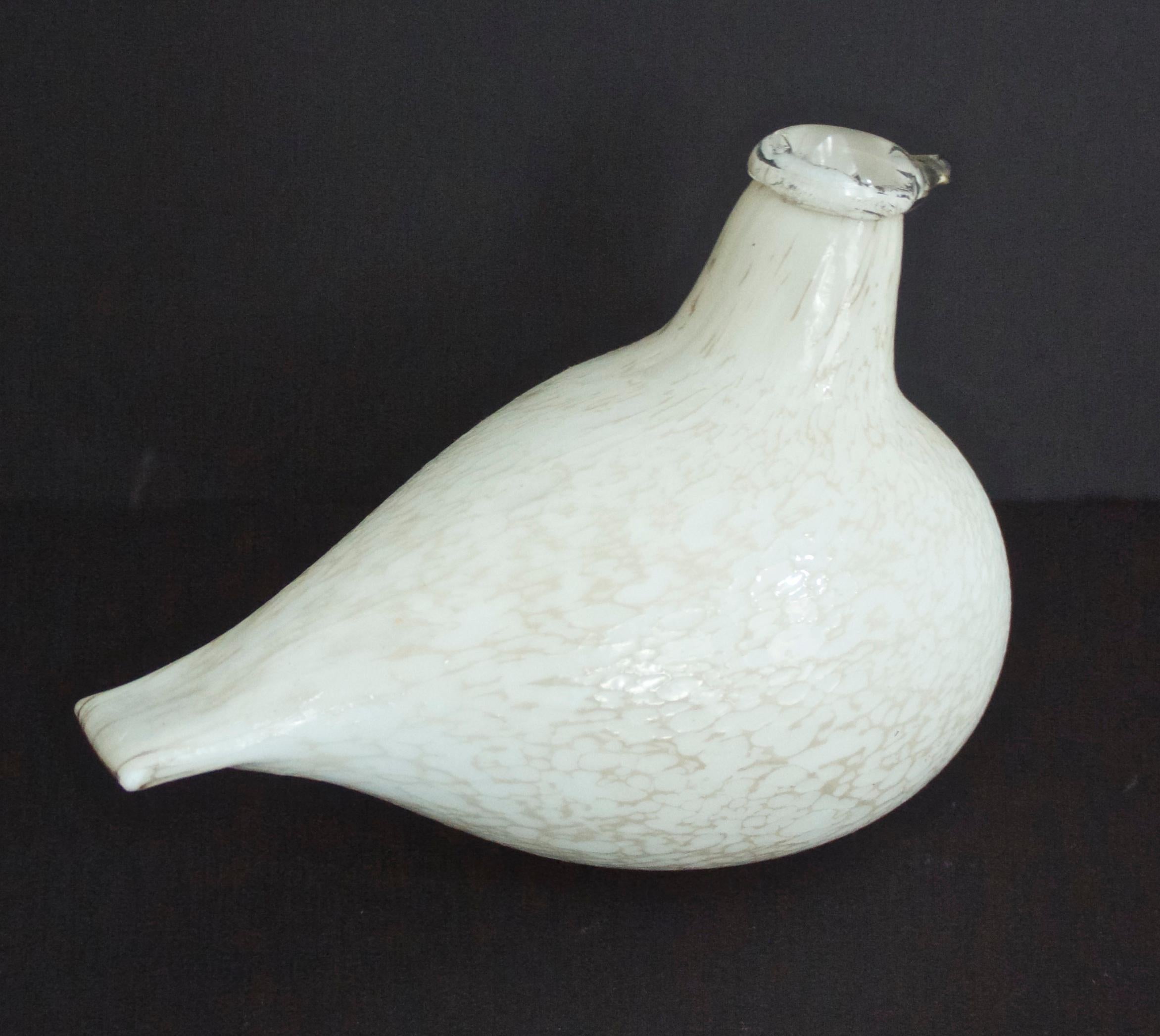 Scandinavian Modern Mouthblown Littala Glass Bird by Oiva Toikka in 1972 For Sale