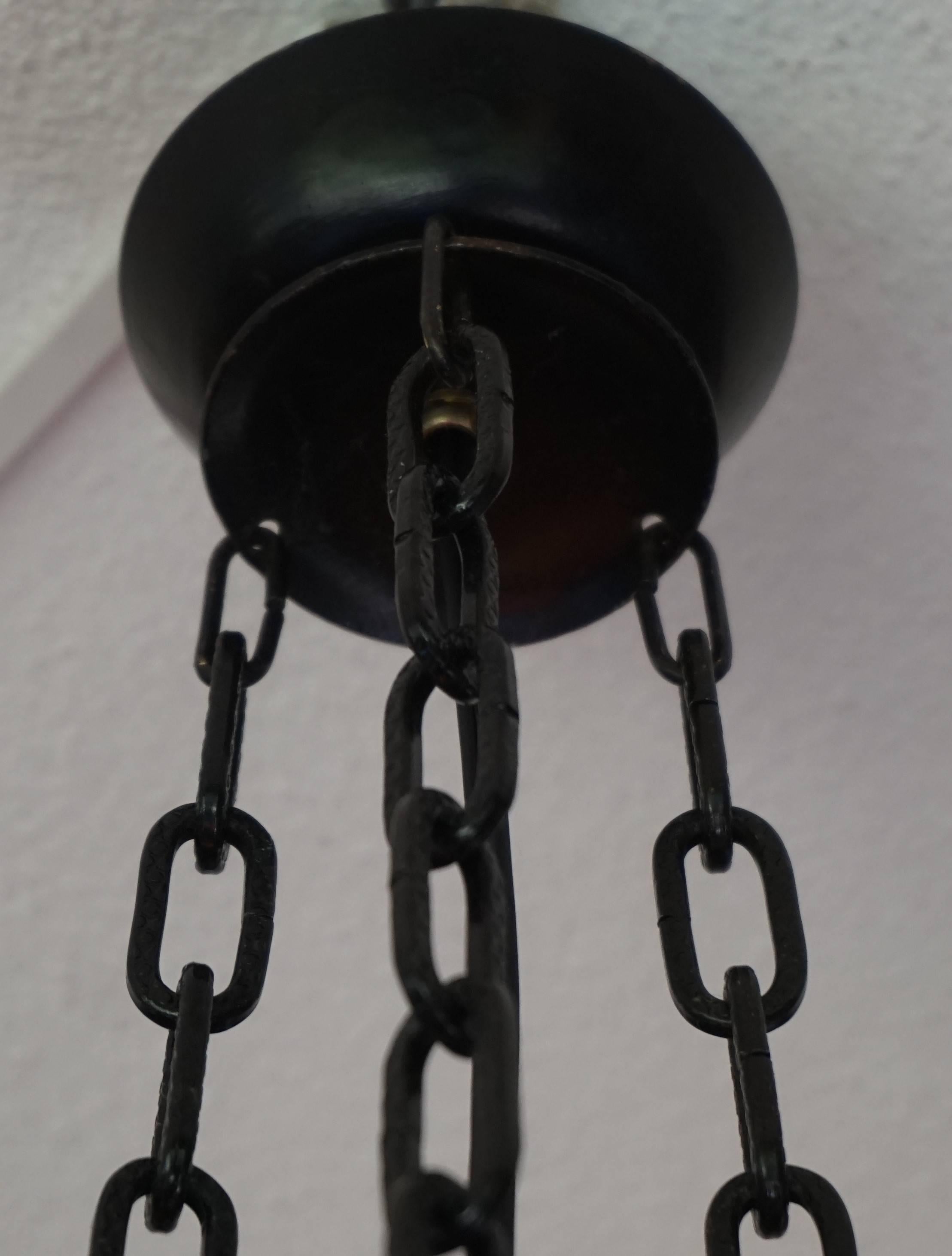 Fait main Lampe à suspension vintage en verre vénitien de Murano soufflé à la bouche, coloré et épais, vers 1950 en vente