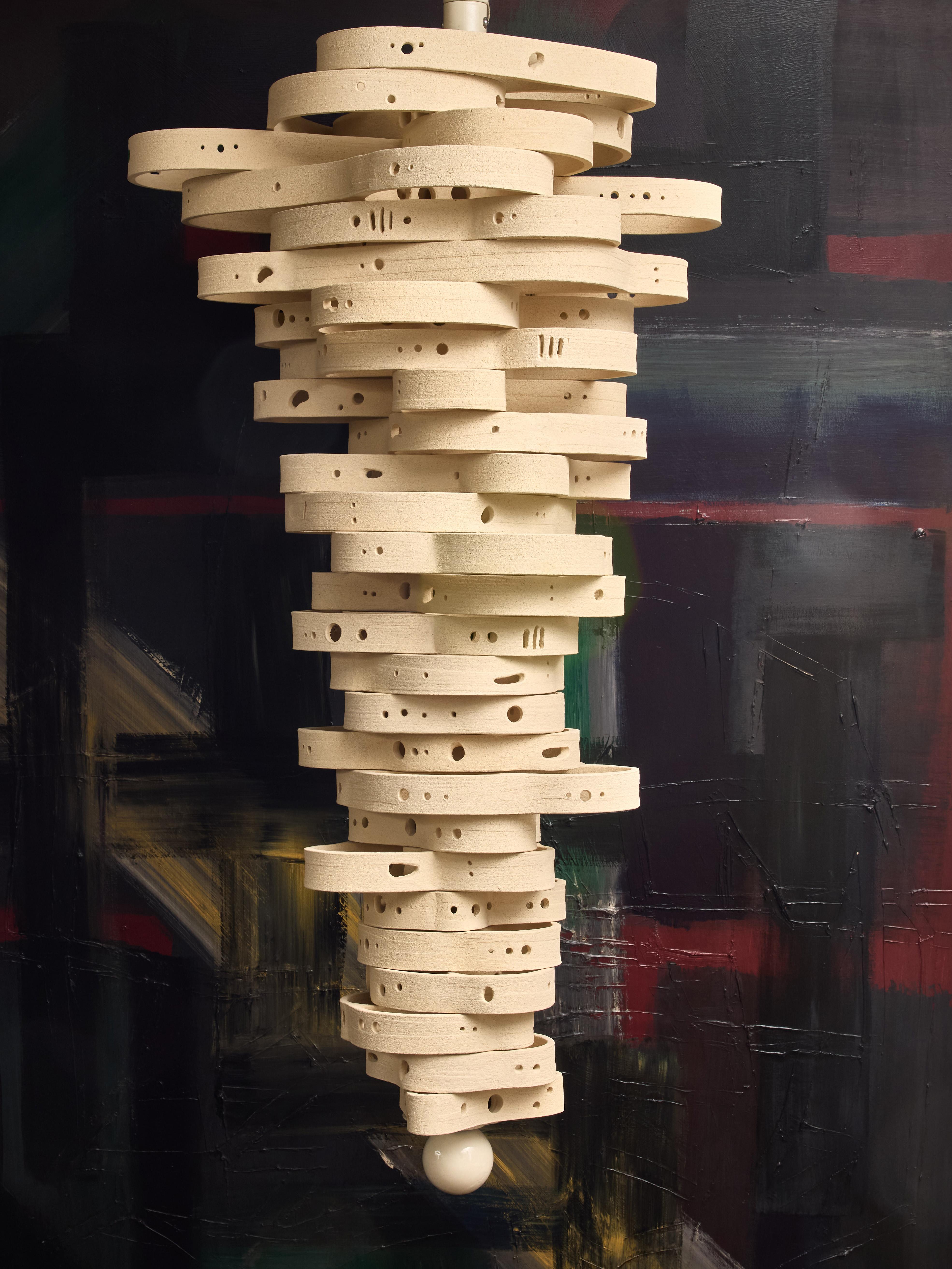 Moderno Lampadario verticale Mouvement di Olivia Cognet in vendita