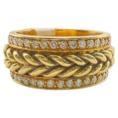 MOVABLE Bague en diamant tressé Bague en diamant en or jaune 18KT taille 6.5