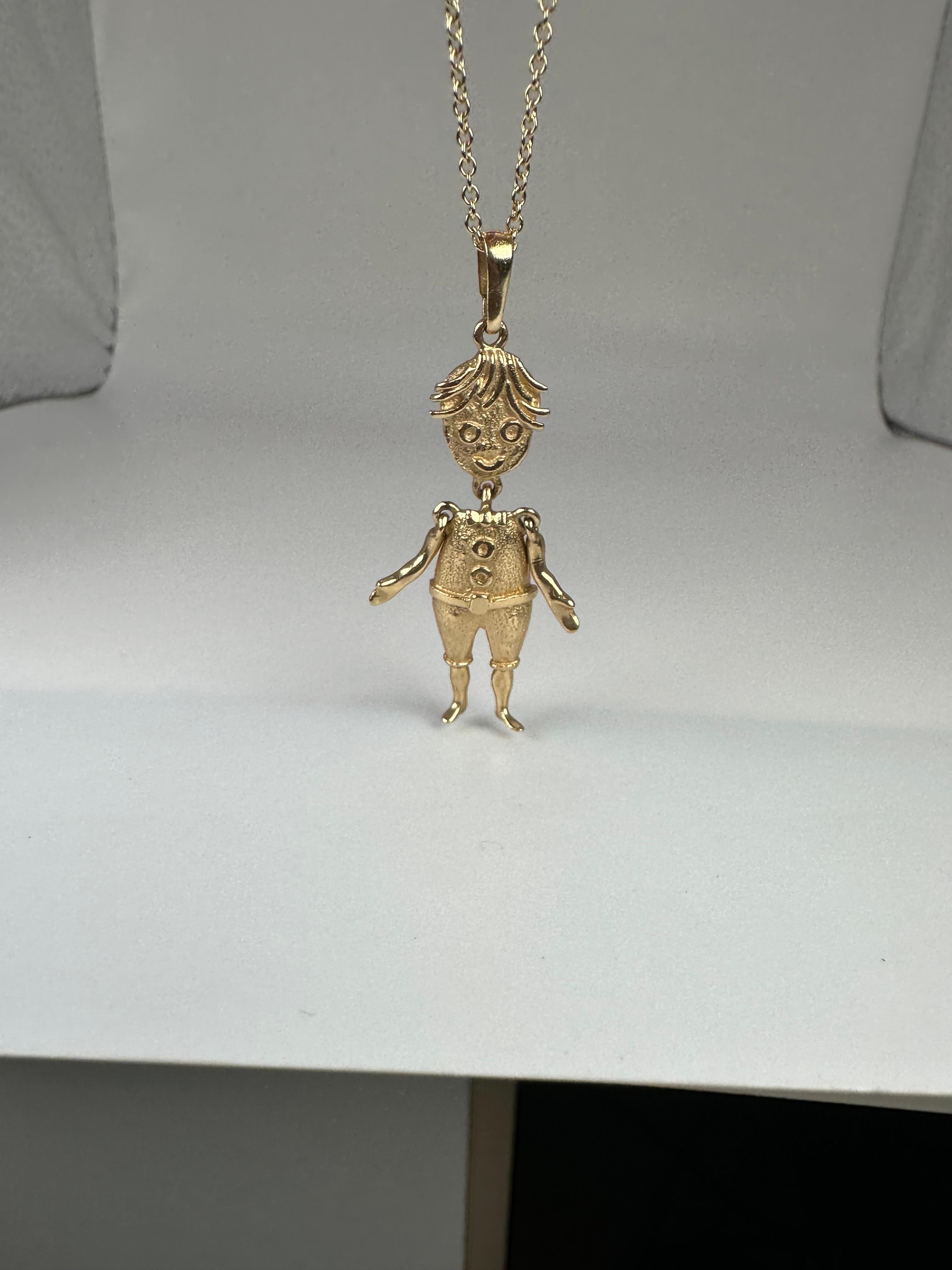 gold rag doll necklace