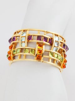 Movable Stones 18k Gold ABACUS Bracelet by John Landrum Bryant