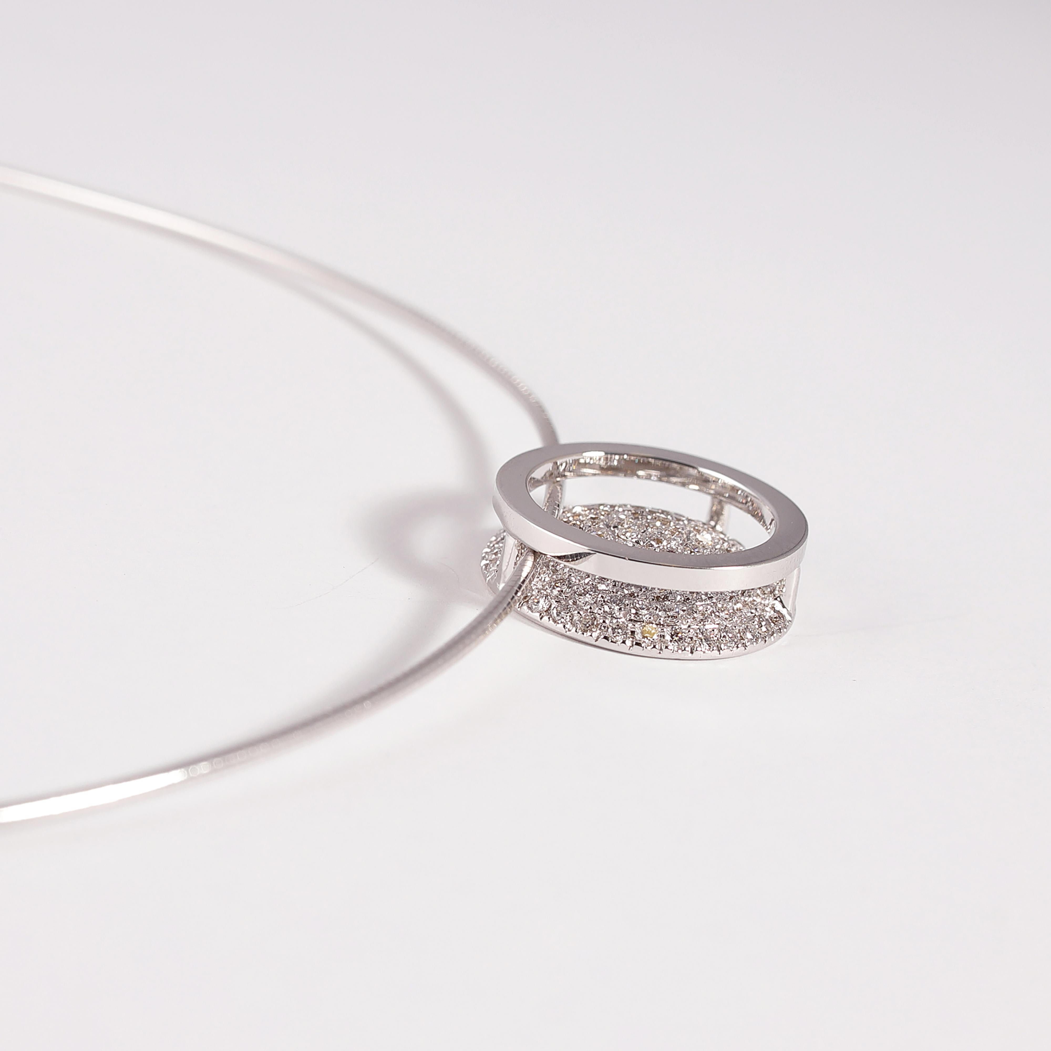 Movado 0.60 Carat Diamond Necklace In Good Condition For Sale In Dallas, TX