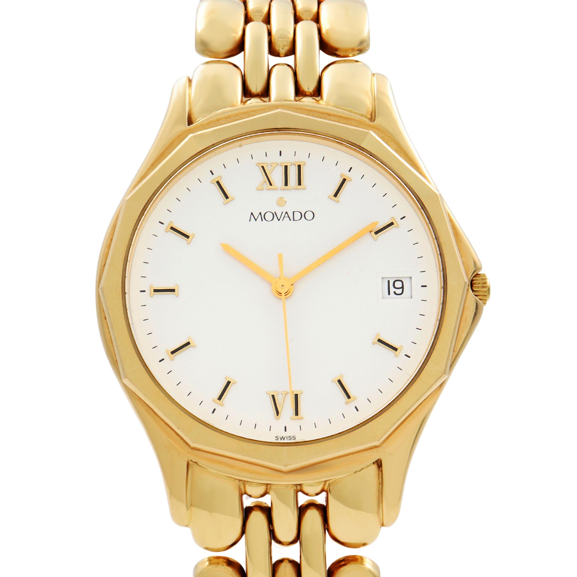Pre-owned Movado 14k Yellow Gold White Roman Dial Quartz Ladies Watch. No Original Box and Papers are Included. Comes with Chronostore Presentation Box and Authenticity Card. Covered by 1-year Chronostore Warranty.
Details:
Brand Movado
Department