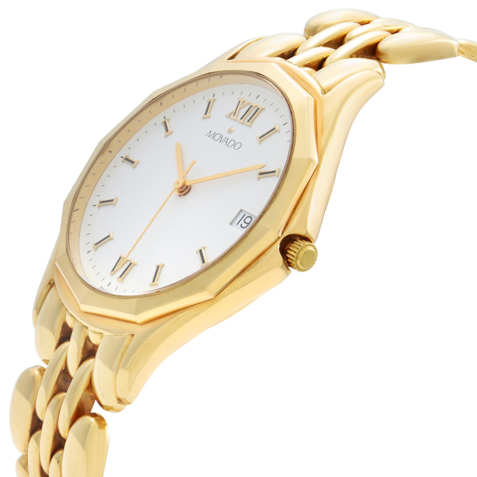 movado 14k solid gold watch