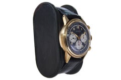 Movado 14Kt. Gold Art Deco Triple Register Chronograph Manual Watch