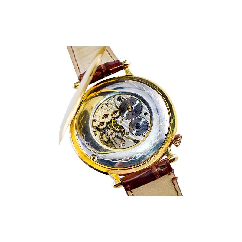 Movado 14Kt. Massive Gold Art Deco übergroße Uhr aus den 1920er Jahren mit Original-Zifferblatt  im Angebot 8