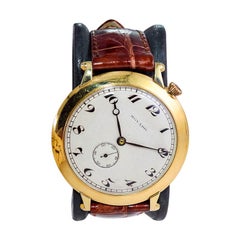 Movado 14Kt. Solid Gold Art Deco Oversized Watch from 1920's with Original Dial