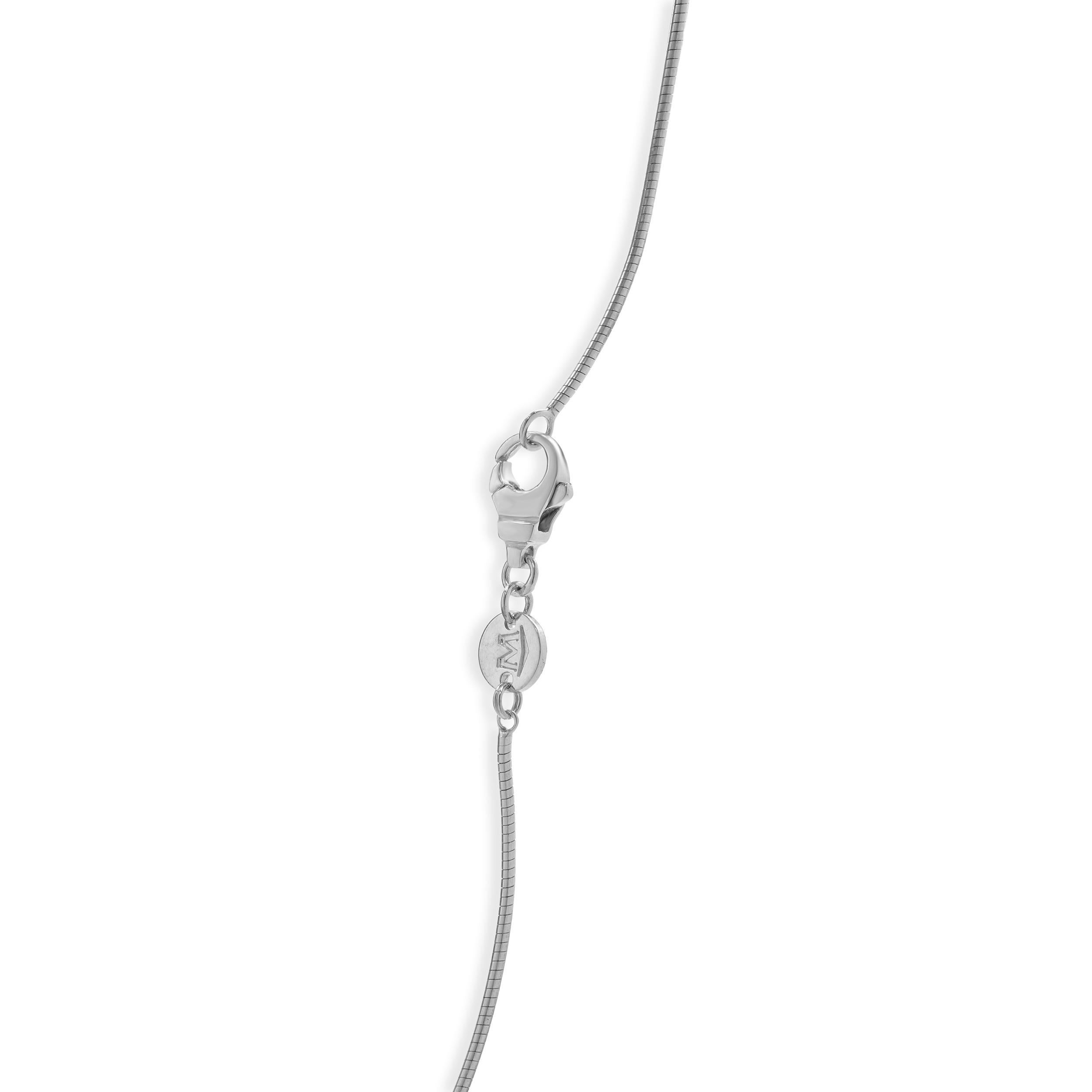 Movado 18 Karat White Gold Pave Diamond Disc Necklace In Excellent Condition In Scottsdale, AZ