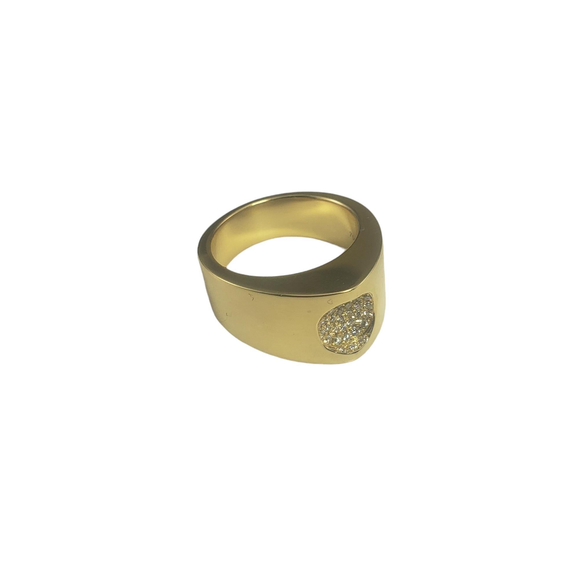 Movado Ring aus 18 Karat Gelbgold und Diamant Größe 7,5 #16809 (Brillantschliff) im Angebot