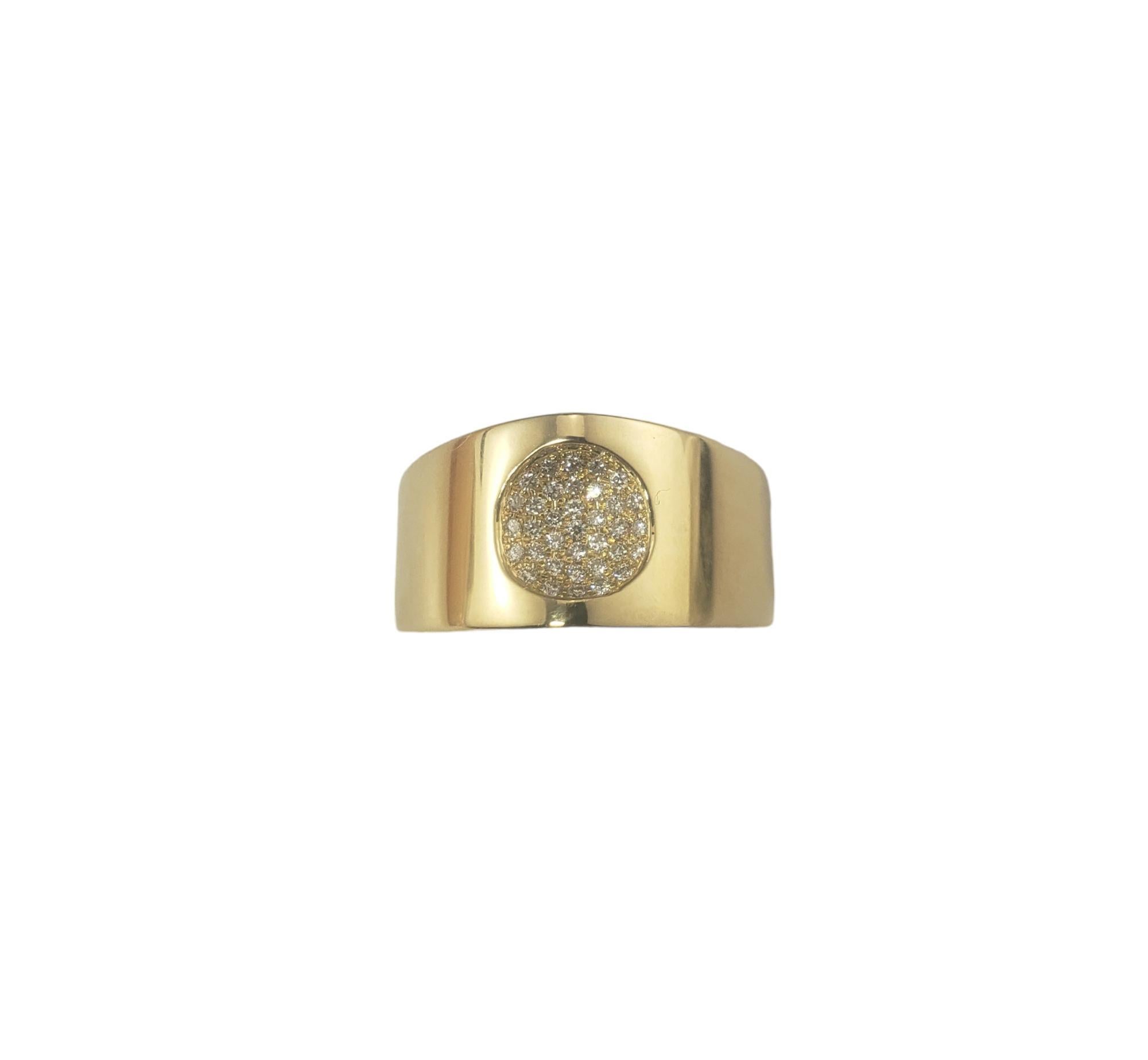 Movado 18 Karat Yellow Gold and Diamond Ring Size 7.5 #16809 For Sale