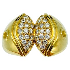 Movado 18K Gold & 0.90 Carat F-G/VS Clarity Diamond Cluster Ring
