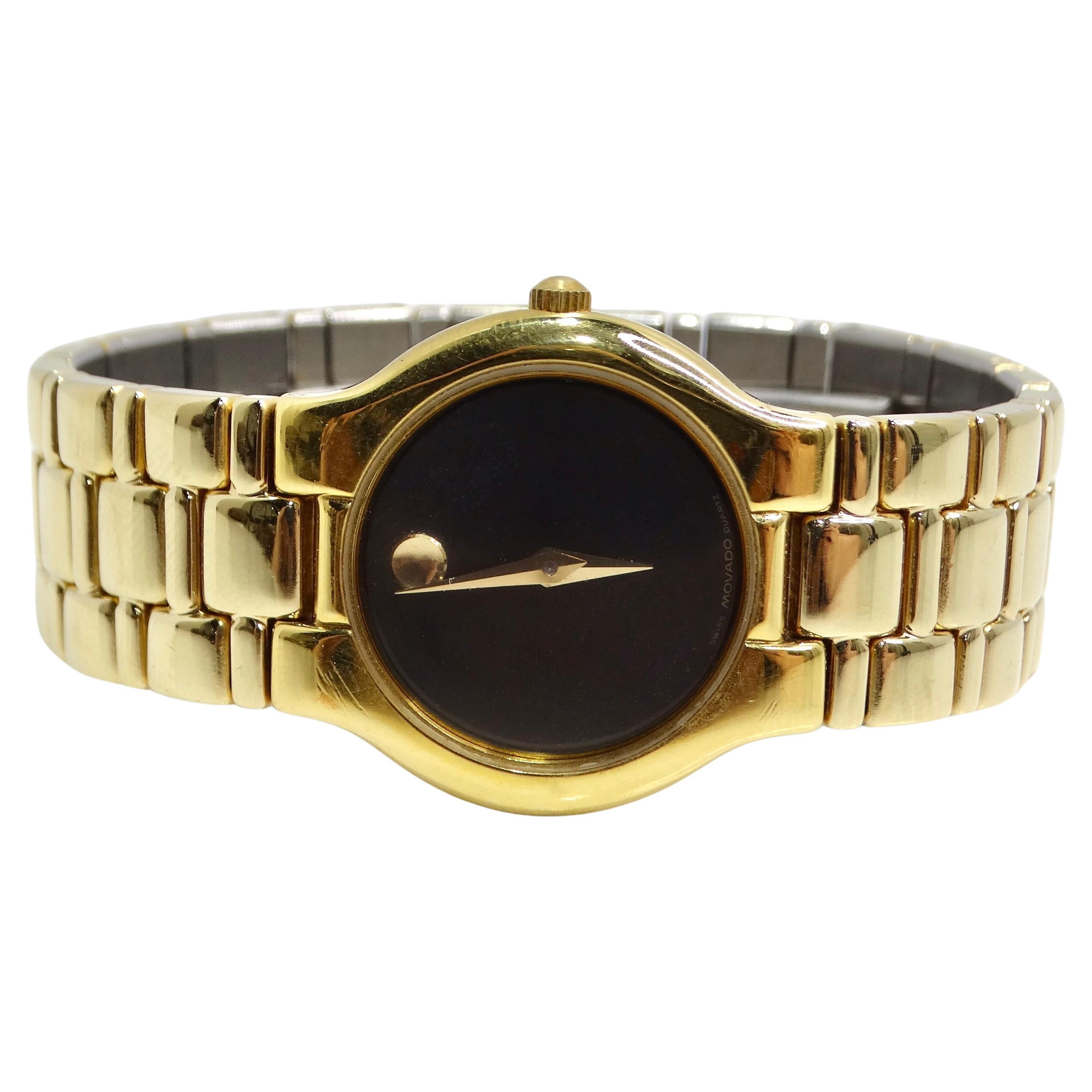 Movado 18K Gold Plated Watch For Sale