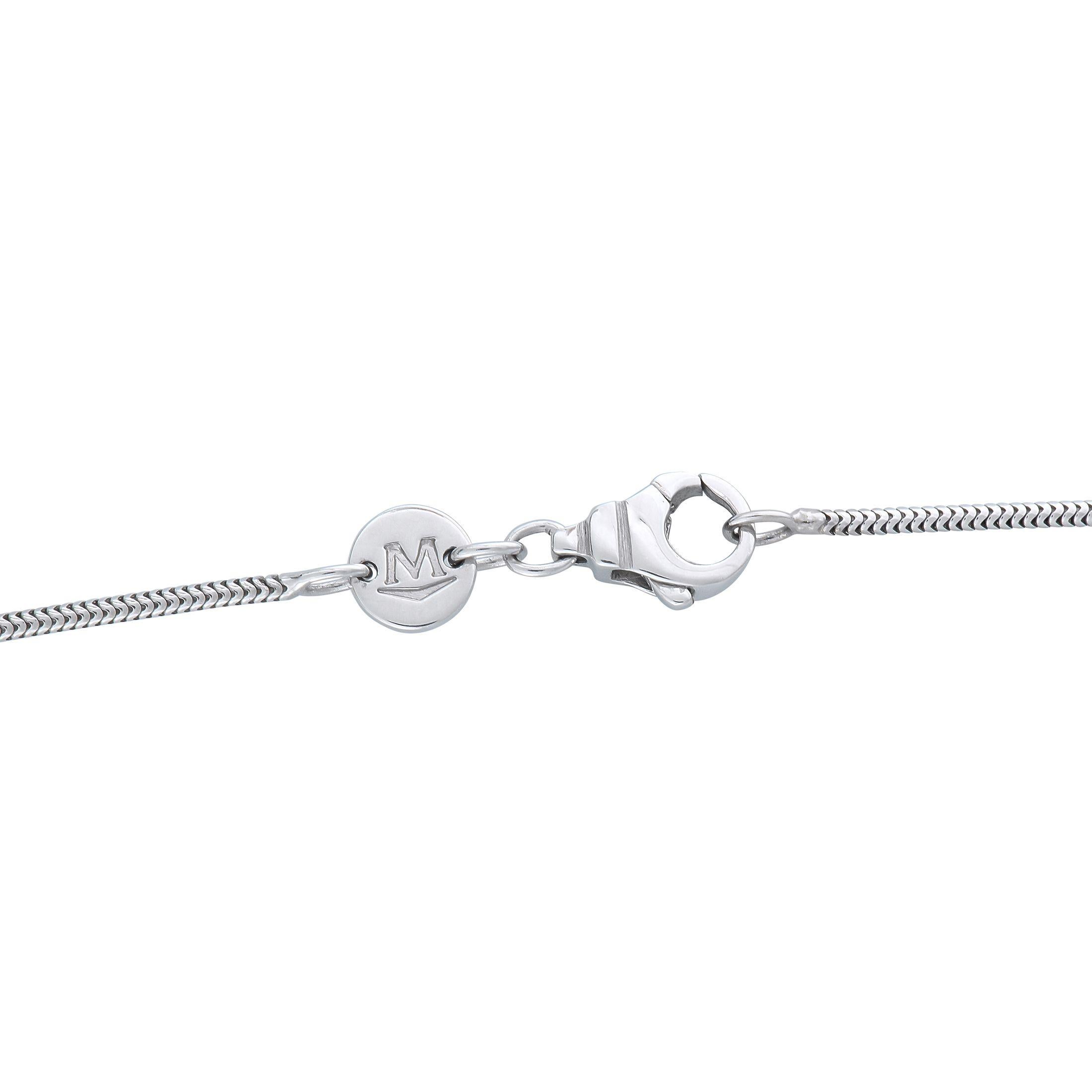 Taglio rotondo Movado, collana con ciondolo in oro bianco 18 carati e 0,50 carati di diamanti in vendita