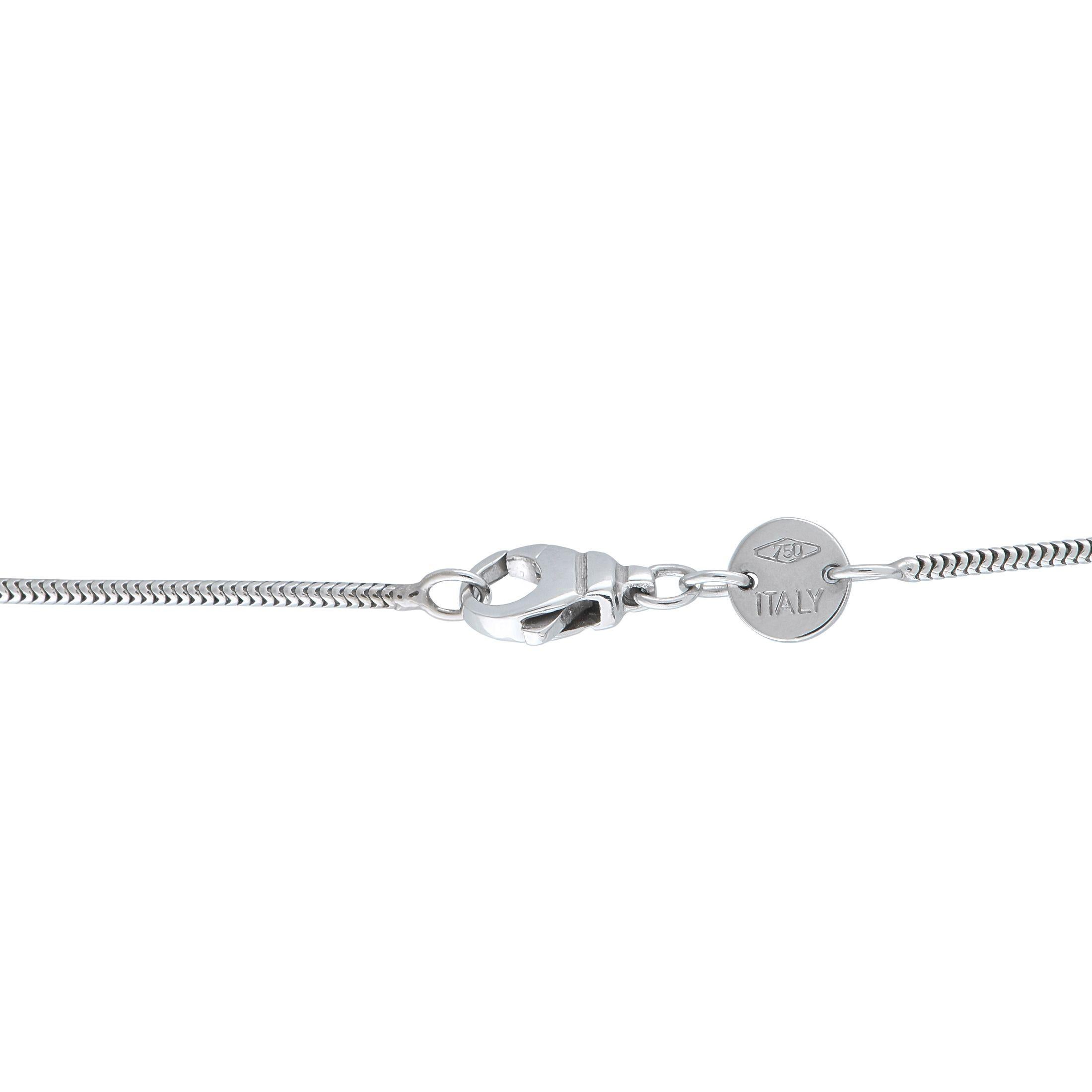 Movado, collana con ciondolo in oro bianco 18 carati e 0,50 carati di diamanti In condizioni ottime in vendita a Southampton, PA