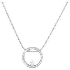 Movado 18K White Gold 0.50ct Diamond Pendant Necklace