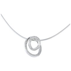 Movado 18K White Gold 0.75ct Diamond Pendant Necklace