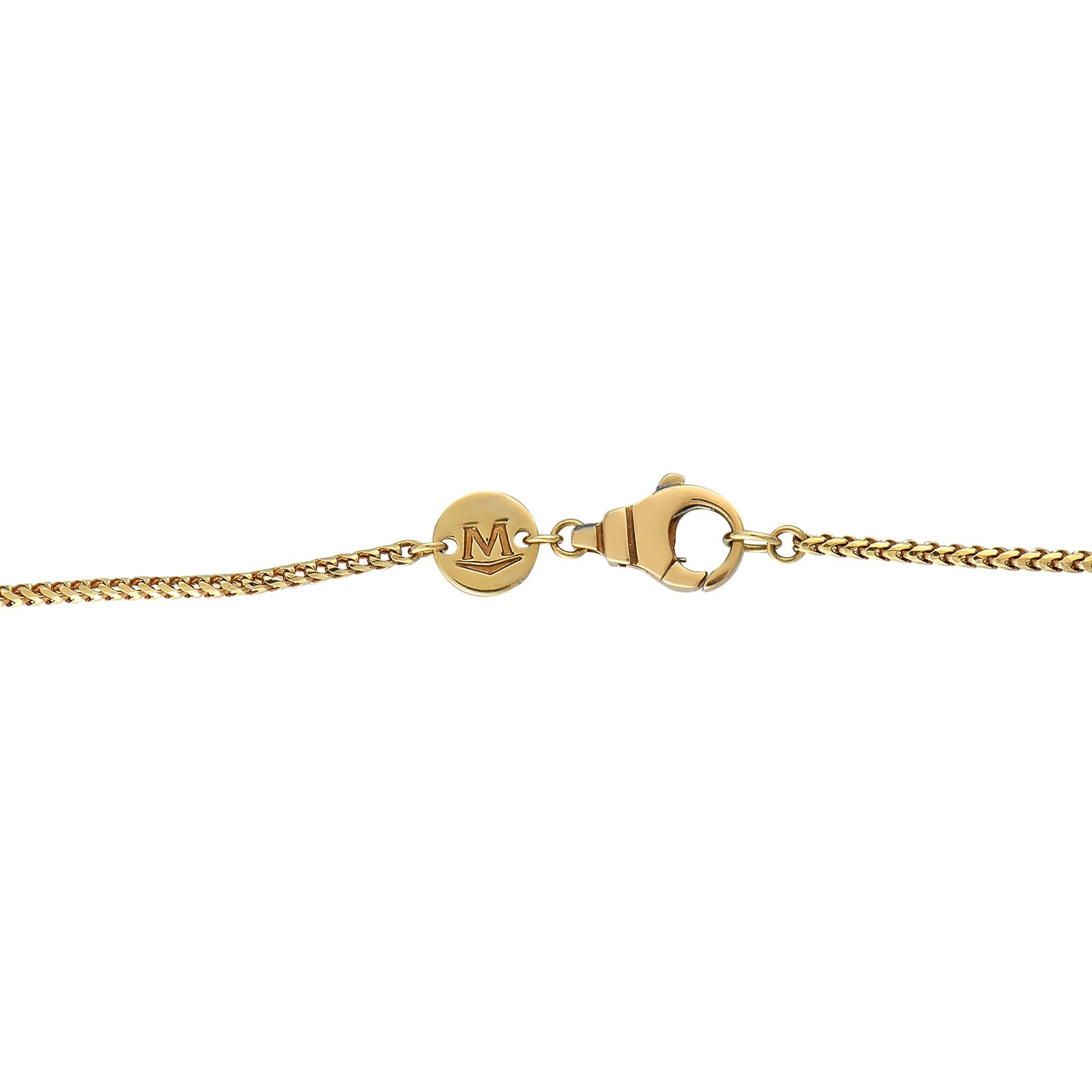 Round Cut Movado 18K Yellow Gold 0.25ct Diamond Necklace For Sale
