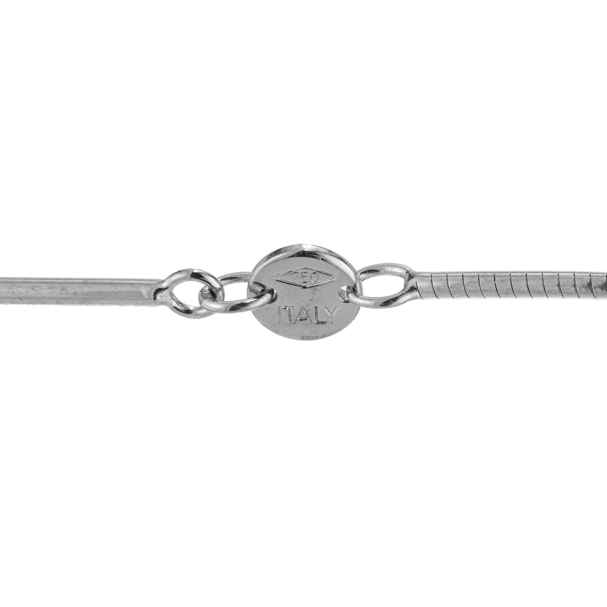 Movado .20 Carat Round Diamond White Gold Circle Pendant Necklace For Sale 2