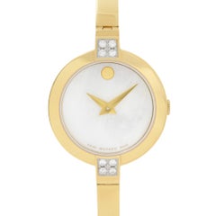 Movado Bela PVD Steel MOP Diamond Dial Ladies Quartz Watch 0607000