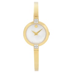 Movado Bela PVD Steel MOP Diamond Dial Ladies Quartz Watch 0607000