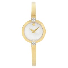 Movado Bela PVD Steel MOP Diamond Dial Ladies Quartz Watch 0607000