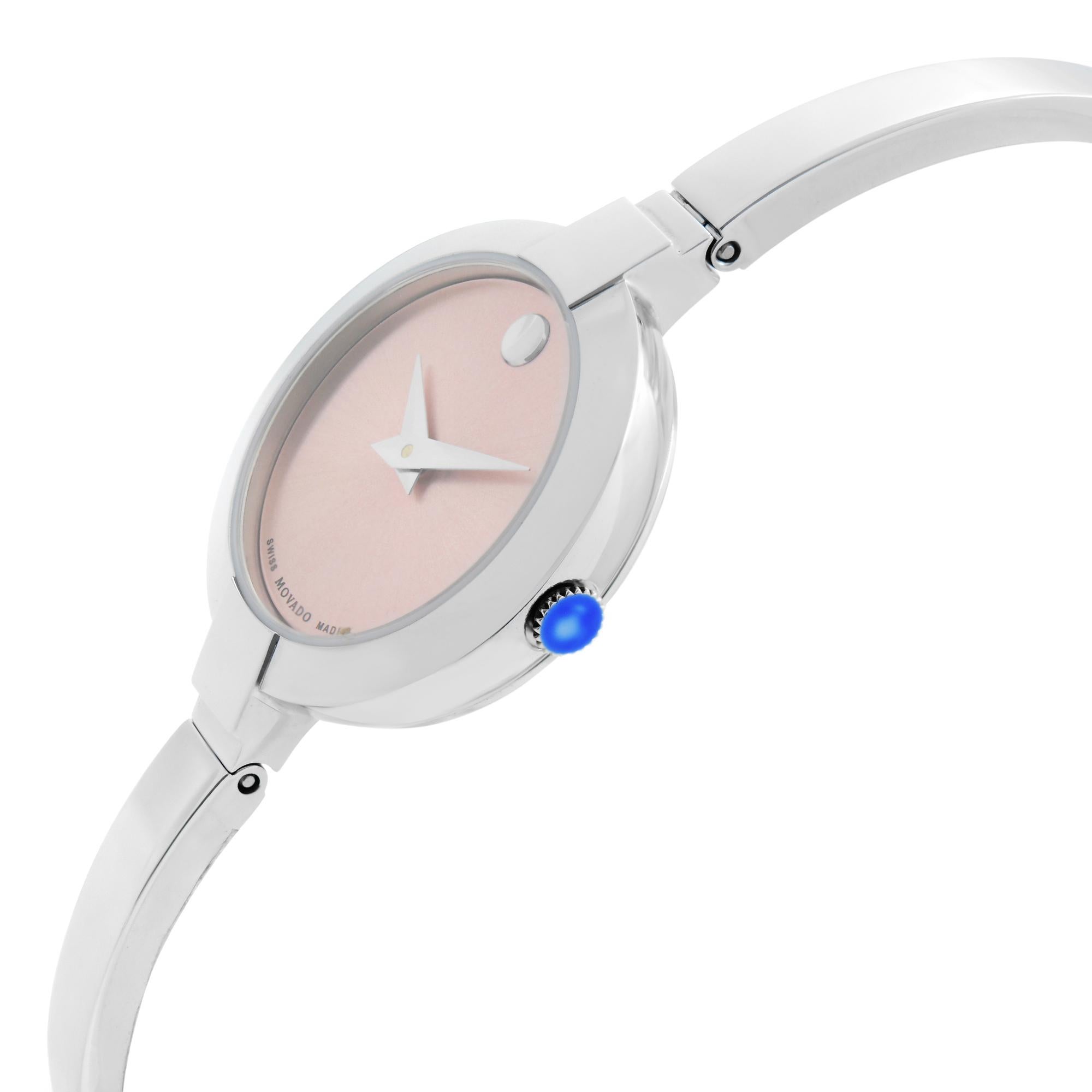 movado pink face watch