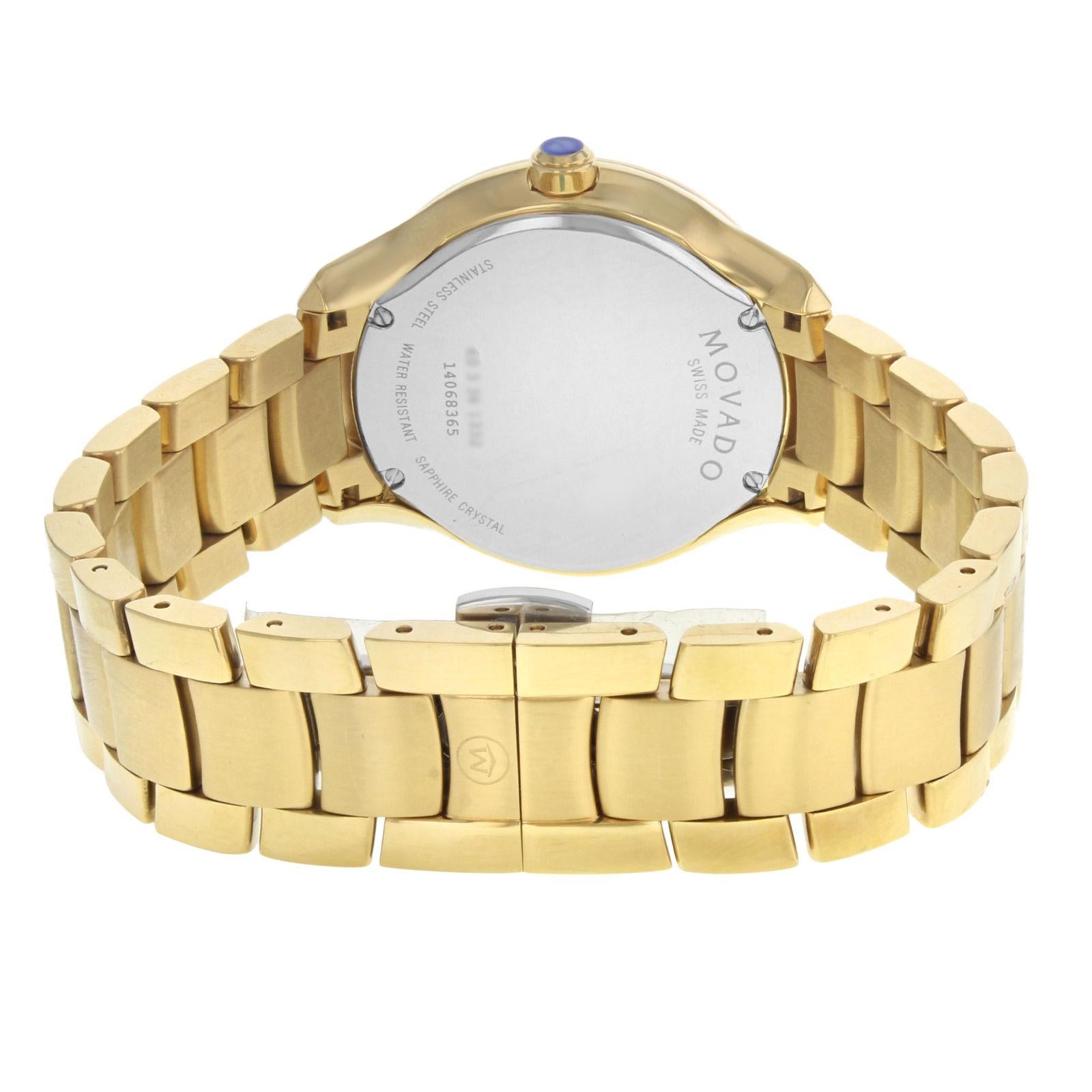 Women's Movado Bellina 0606980 Stainless Steel and Yellow Gold PVD Quartz Ladies Watch