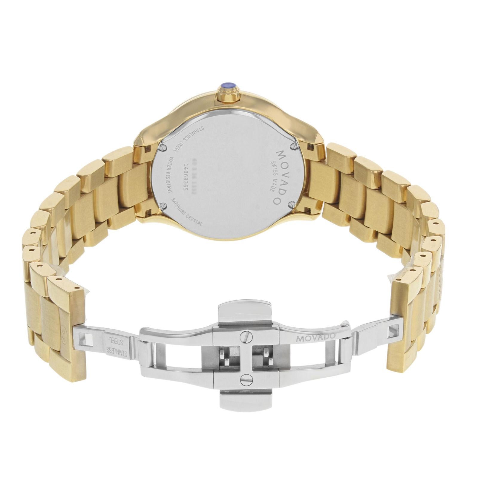 Movado Bellina 0606980 Stainless Steel and Yellow Gold PVD Quartz Ladies Watch 1