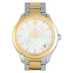 Movado Bellina Stainless Steel Yellow Gold PVD Mother of Pearl Watch 606979