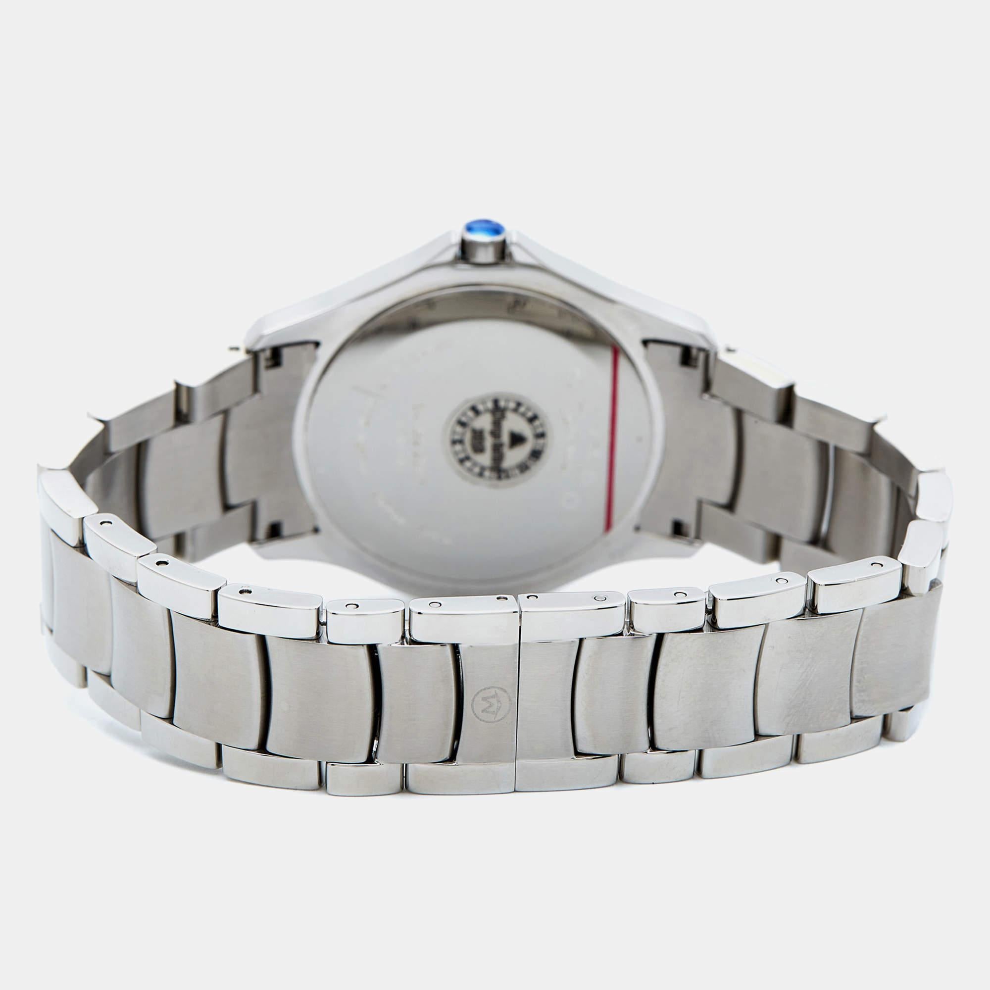 Contemporary Movado Black Diamond Stainless Steel Masino 84G21855 Men's Wristwatch 40 mm