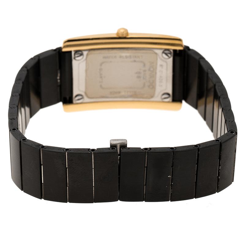 Movado Black Gold Plated Stainless Steel La Nouvelle Women's Wristwatch 22 mm im Zustand „Gut“ in Dubai, Al Qouz 2