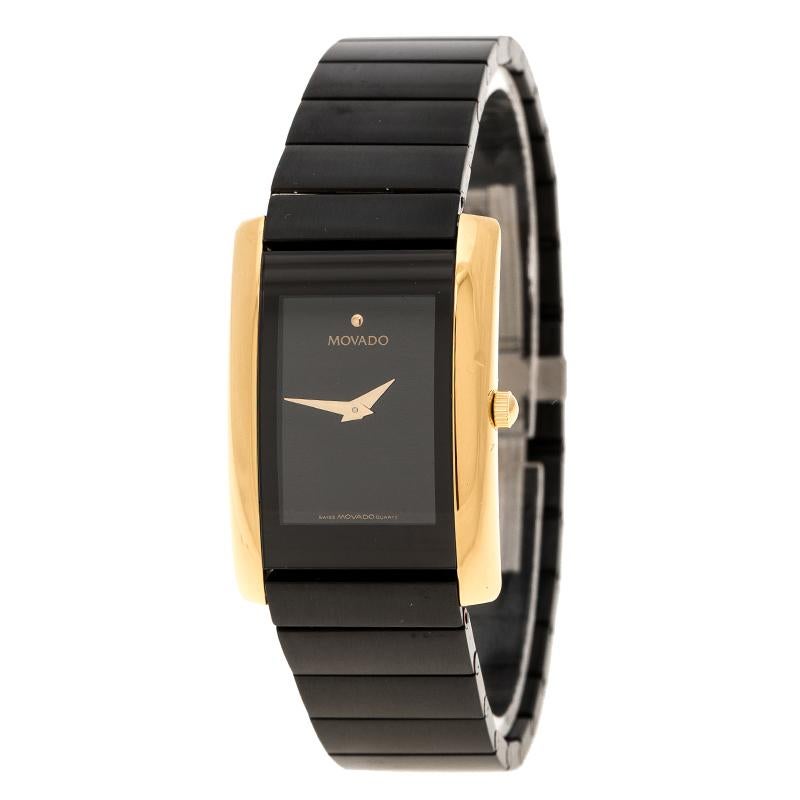 Movado Black Gold Plated Stainless Steel La Nouvelle Women's Wristwatch 22  mm For Sale at 1stDibs | movado la nouvelle men's watch, movado black gold  watch, movado curved watch