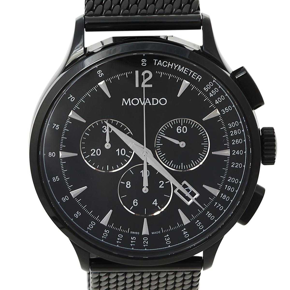 Movado Black PVD Stainless Steel Circa MO.35.1.36.1241 Men's Wristwatch 42 mm In Good Condition In Dubai, Al Qouz 2