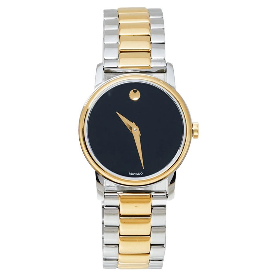 Movado Black  Stainless Steel 2100018 Museum Quartz Women's Wristwatch 28MM