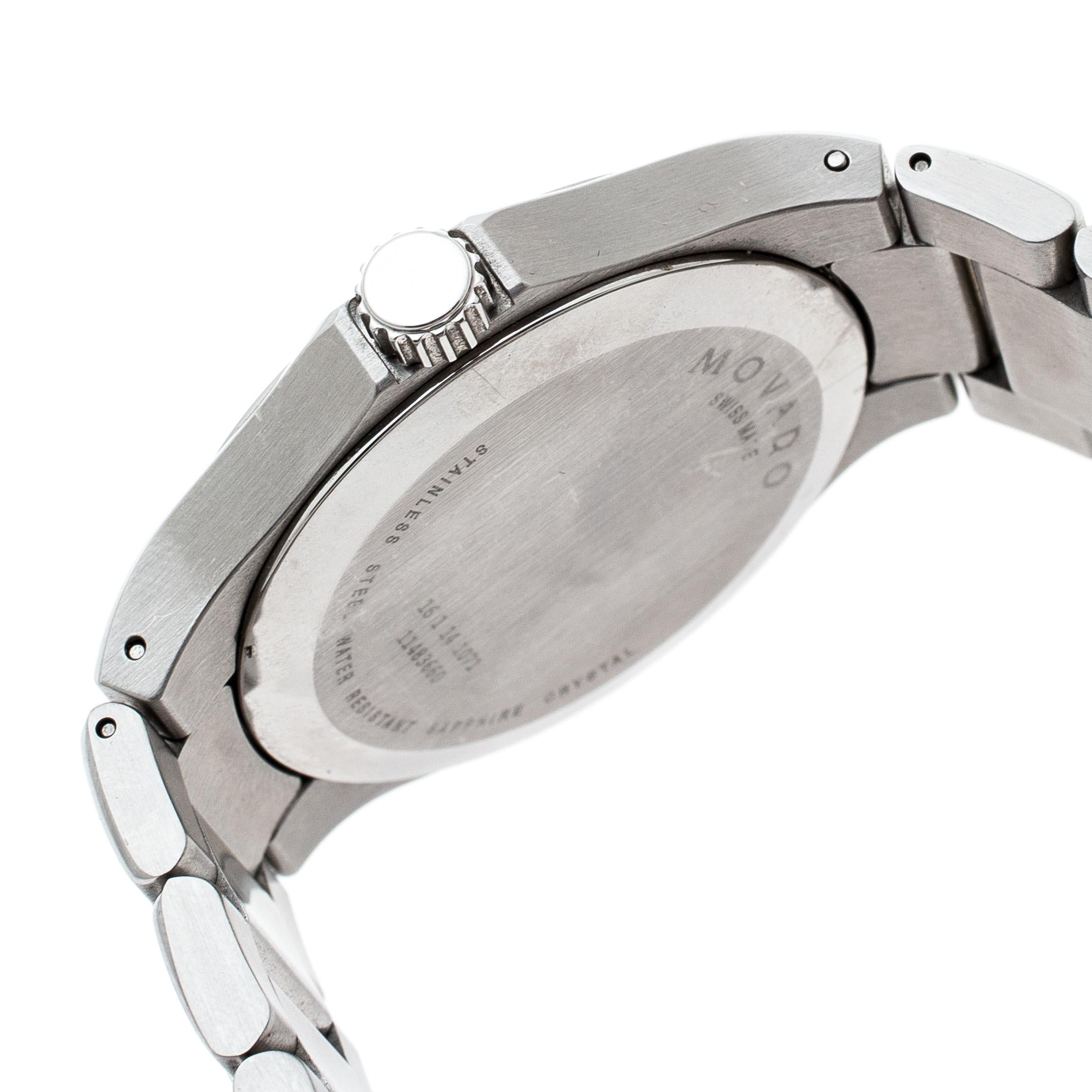 Movado Black Stainless Steel Defio Men's Wristwatch 40MM 1