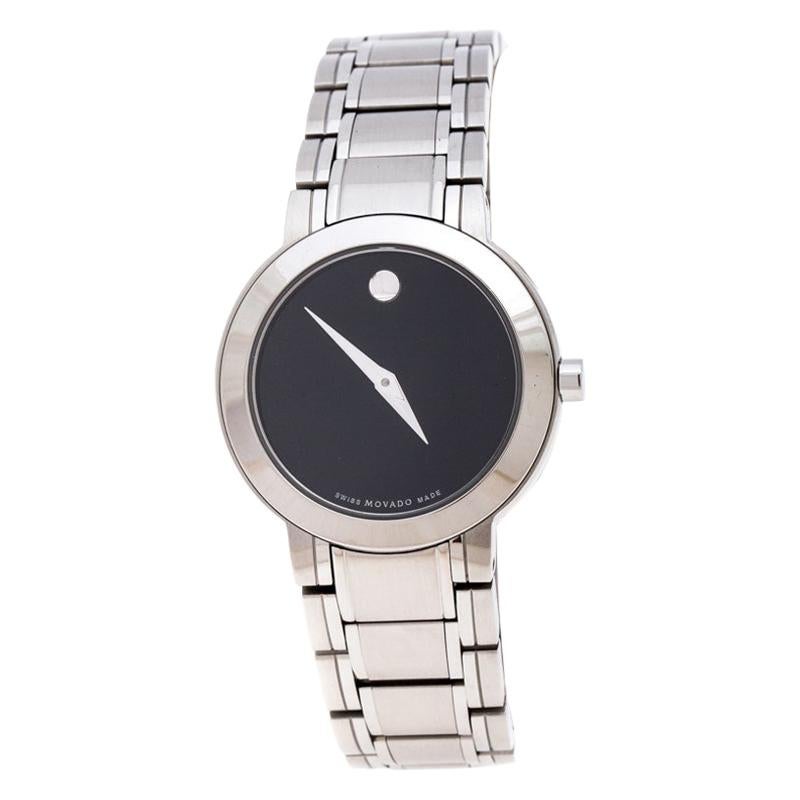 Movado Black Stainless Steel M0.08.03.014.1031.1033.4/002 Womens Wristwatch 27MM