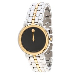 Movado Black Two Tone Stainless Steel Museum Men's Wristwatch 34MM