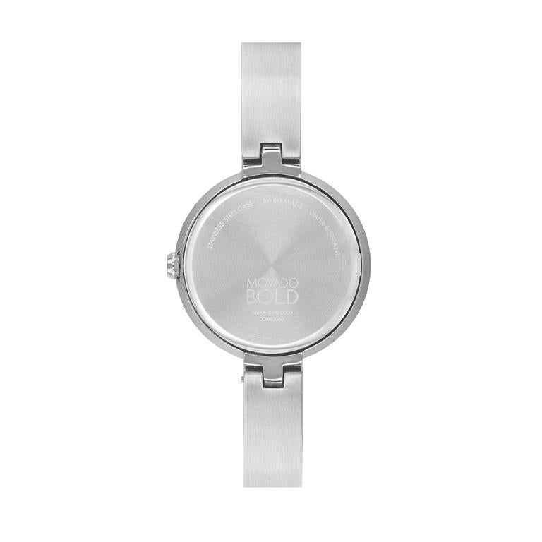 Montre Movado Bold 28mm en acier inoxydable avec cadran en nacre bleue, pour femmes 3600937 Neuf - En vente à Wilmington, DE