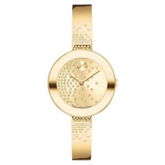 Movado Bold 28mm Light Gold Dial Stainless Steel Bangle Ladies Watch 3600926